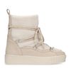 Bottines à lacets avec fausse fourrure - blanc cassé
