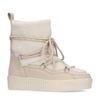 Bottines à lacets avec fausse fourrure - blanc cassé