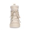 Bottines à lacets avec fausse fourrure - blanc cassé