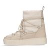 Bottines à lacets avec fausse fourrure - blanc cassé