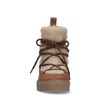Bottines à lacets avec fausse fourrure - cognac