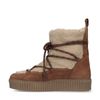 Bottines à lacets avec fausse fourrure - cognac