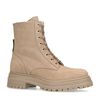Bottines à lacets en nubuck - taupe