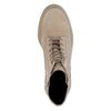 Bottines à lacets en nubuck - taupe