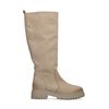 Bottes hautes en nubuck - taupe