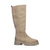 Bottes hautes en nubuck - taupe