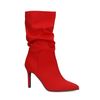Bottines effet plissé avec talon aiguille - rouge