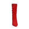 Bottines effet plissé avec talon aiguille - rouge