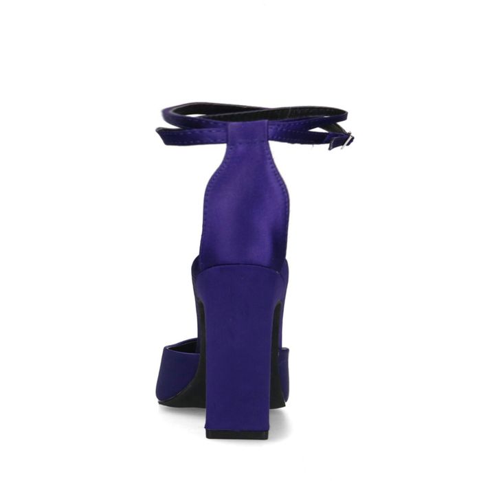 Escarpins en satin avec bride cheville - violet