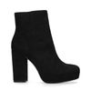 Bottines synthétique avec talon et semelle plateau - noir