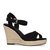 Sandales synthétique à talon compensé - noir