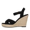 Sandales synthétique à talon compensé - noir