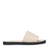 Claquettes en cuir avec motif à carreaux - beige