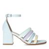 Sandales synthétique avec bandes colorées - bleu clair