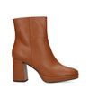 Bottines synthétique à talon - marron