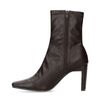 Bottines synthétique à talon - marron