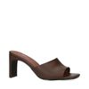 Mules synthétique à talon - marron foncé