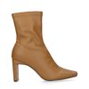 Bottines synthétique à talon - marron