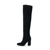 Bottes hautes synthétique avec bout rond - noir