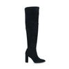 Bottes hautes synthétique avec talon - noir