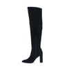 Bottes hautes synthétique avec talon - noir