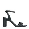 Sandales synthétique à talon avec imprimé croco - noir