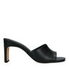 Mules synthétique à talon - noir