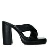 Mules synthétique à talon haut - noir
