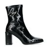 Bottines synthétique avec talon cubain - noir