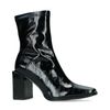 Bottines synthétique avec talon cubain - noir