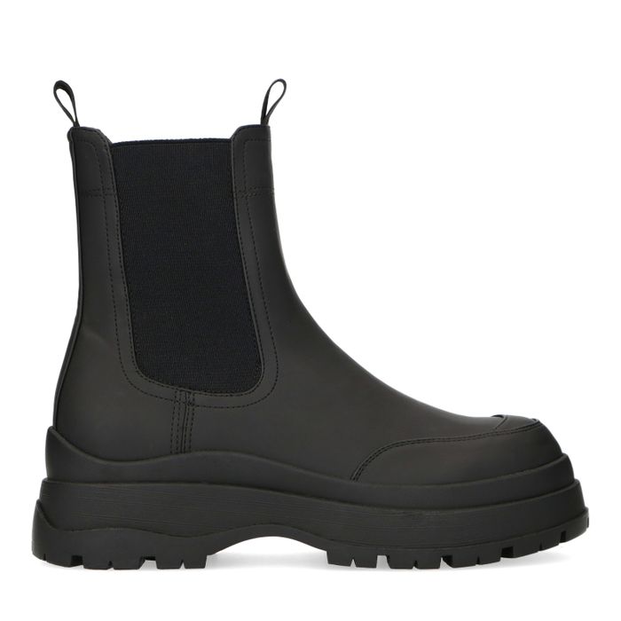 Chelsea boots synthétique avec grosse semelle - noir