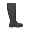Bottes hautes synthétique avec grosse semelle - noir