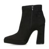 Bottines synthétique à talon - noir
