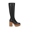 Bottes hautes synthétique avec talon cubain - noir