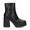 Bottines synthétique avec talon cubain - noir