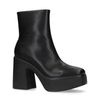Bottines synthétique avec talon cubain - noir