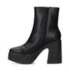 Bottines synthétique avec talon cubain - noir