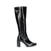 Bottes hautes synthétique avec talon - noir
