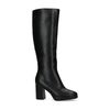 Bottes hautes synthétique avec talon cubain - noir