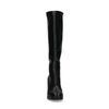 Bottes hautes synthétique avec talon cubain - noir