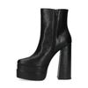Bottines brillantes à plateforme avec talon haut - noir