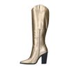 Bottes hautes synthétique avec talon - doré