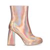 Bottines métallisées à talon - rose