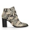 Bottines synthétique à boucles avec talon et imprimé serpent - beige