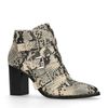 Bottines synthétique à boucles avec talon et imprimé serpent - beige