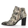 Bottines synthétique à boucles avec talon et imprimé serpent - beige