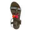Sandales PU avec pompons - vert foncé
