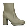 Bottines synthétique avec talon cubain - vert olive