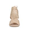 Sandales textile ajourées avec talon - beige