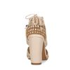 Sandales textile ajourées avec talon - beige